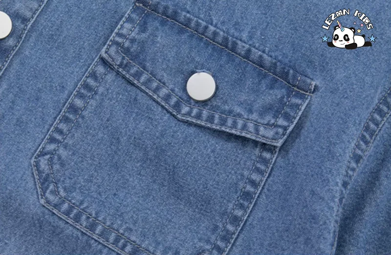 LEZONKIDS - Fashion Kids Toddler Baby Boy Short Sleeved Shirts & Shorts Boys Loose Two-piece Suit Button Down Denim Shirt Tops Blouse